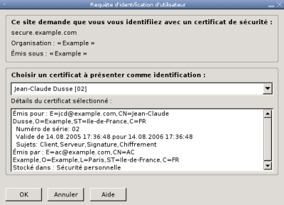 Certificat client dans Firefox