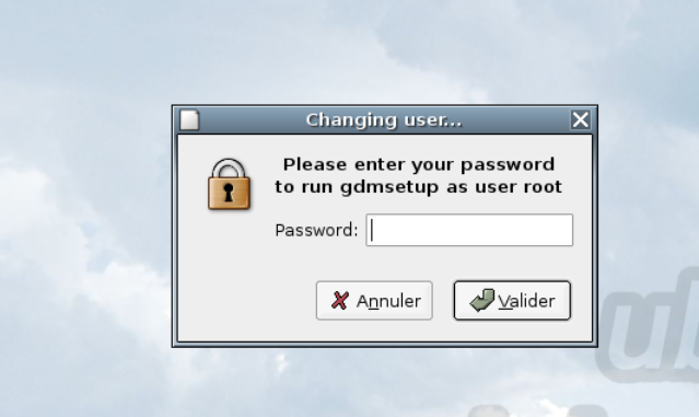 Changement du mot de passe root